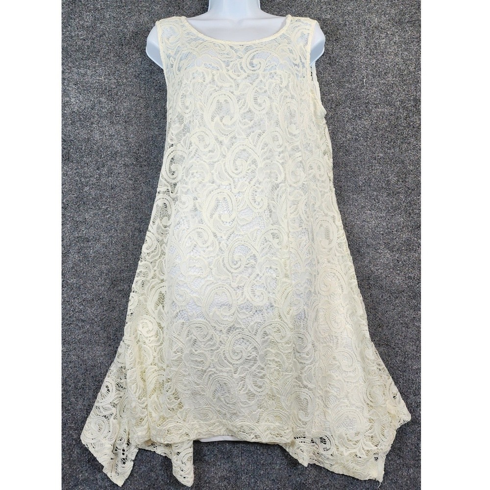 Lane Bryant Lace Handkerchief Hem Fairy Dress Womens Boho Cottagecore 14/16